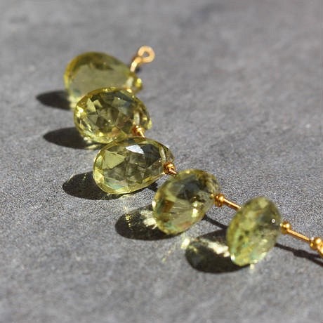 Lemon quartz drop cut shape beads 5個（1セット） 1枚目の画像