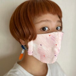 ぬのマスク／ピンクのおえかき 1枚目の画像