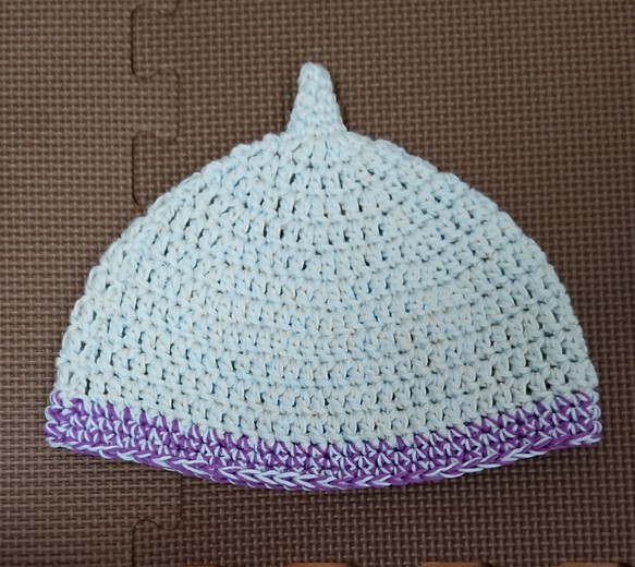 どんぐり帽子 マーブル(水色、紫) ベビー～キッズ 1枚目の画像