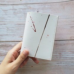【在庫一掃】桜 短財布 イタリアンレザー 手縫い 本革 1枚目の画像