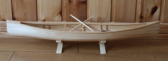 【セミオーダー】カヌー模型　1/10　プロスペクター　パドル　スタンド 1枚目の画像
