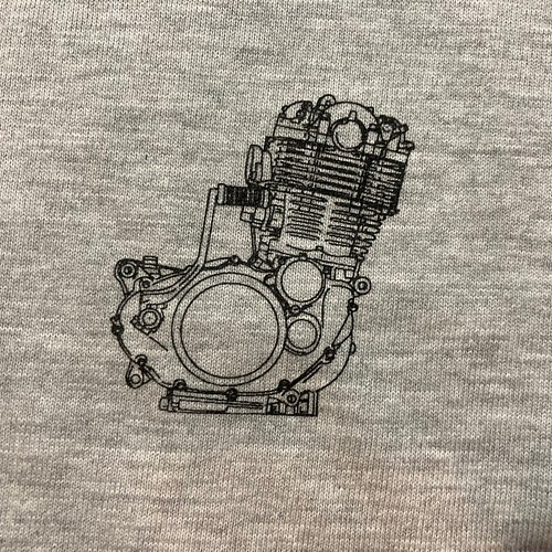 バイクエンジンイラストtシャツ Tシャツ カットソー Hiro 通販 Creema クリーマ ハンドメイド 手作り クラフト作品の販売サイト
