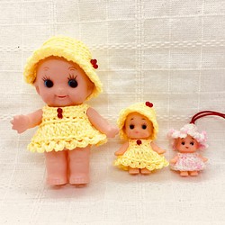 No.061 黄色い洋服のキューピー人形（3体セット） 1枚目の画像
