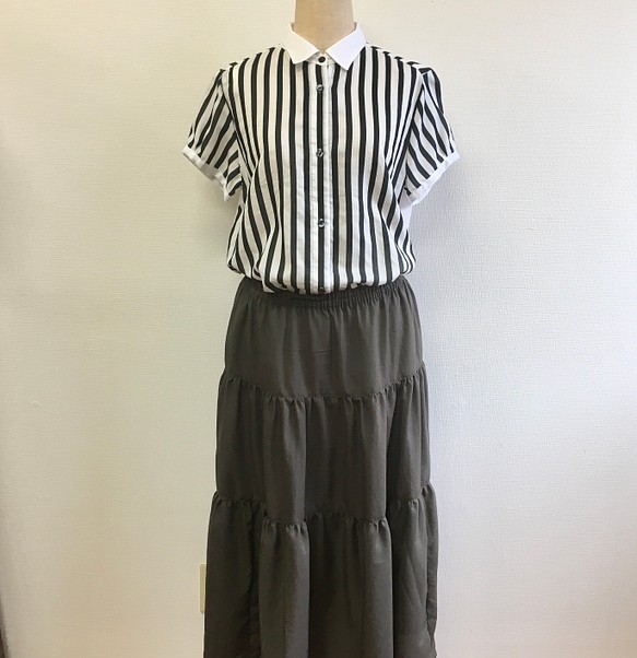 銷售價格★分層裙❤️三層裙式深卡其布色（L〜LL碼免費） 第1張的照片