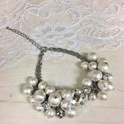 銷售價格★輝煌的婚禮❤★濟州島珍珠手鍊和棉花珍珠（大小免費） 第1張的照片