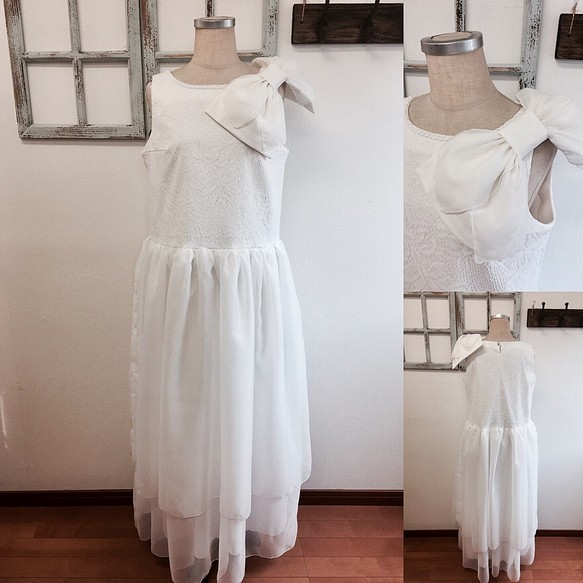 Sale price ★ 新娘第二場派對❤️ 2way 蕾絲薄紗緞帶柔軟婚紗（尺碼免費 L 11-13） 第1張的照片