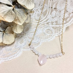 促銷價格★天然石❤️玫瑰石英長鏈項鍊粉色款（74厘米+調節器5厘米） 第1張的照片