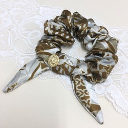 銷售價格★可愛的緞帶❤️圍巾材質的緞帶，帶金色鈕扣Shushu 第1張的照片