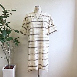 銷售價格★涼爽的夏天❤️Polo衫材料長背T卹連衣裙（免費L〜LL碼） 第1張的照片
