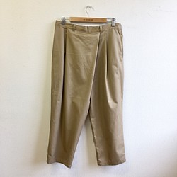 一種獨特的❗️時尚的奇諾褲❤️卷式寬奇諾斯長9分鐘的米色（尺寸L至LL） 第1張的照片
