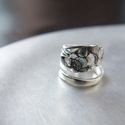 ”松竹梅”　純銀製シルバースプーンリング 1枚目の画像
