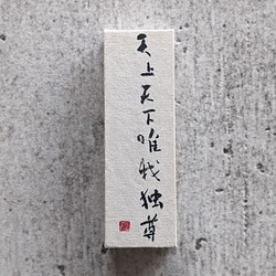 書法藝術作品 (Tenjo Tenka Yuigadokuson) 一個小日本立方體對象 (one-of-a-kind 項目) 第1張的照片