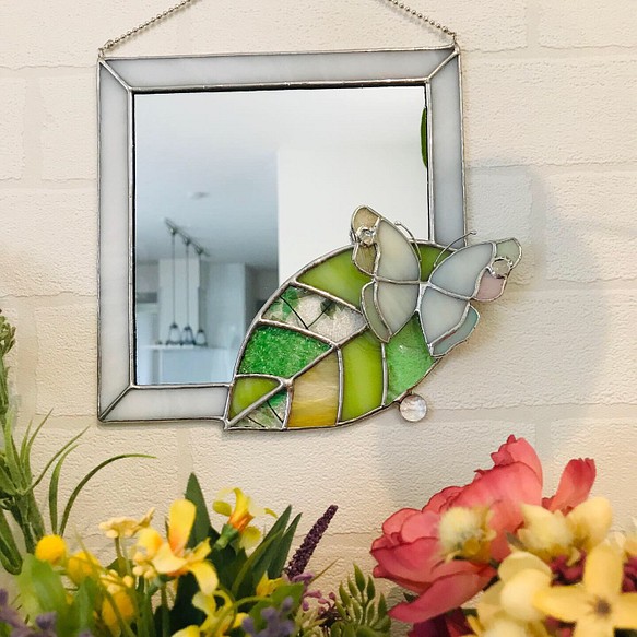 Leaf＆Butterfly mirror(葉と蝶のかけ鏡)