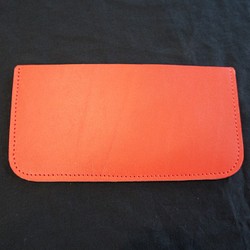 本革製 シンプルスリムな札入れ BS1 赤色 薄型 財布 牛革製 日本製 長財布 小銭入れなし 1枚目の画像