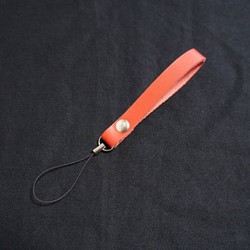 本革製 シンプル 携帯ストラップ スマホストラップ MS2 赤色 日本製 レッド BOSSA 1枚目の画像
