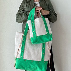 canvas 2way tote bag (green) 1枚目の画像