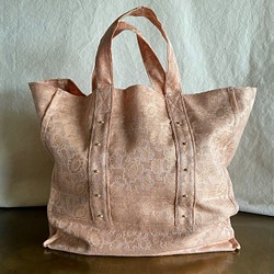 vintage damask cloth  bag (pink) 1枚目の画像