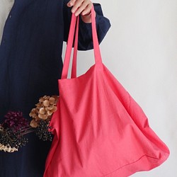 cotton linen bag (coral pink) 1枚目の画像