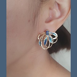 The wave/多戴式earring/青瓷藍色系 第1張的照片