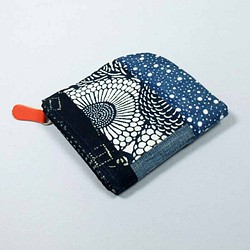 札入れ　カード入れ　ファスナー財布　古布　型染　更紗　絣　01 s2130 1枚目の画像