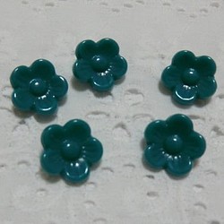 お花のボタン（青緑）B-2 1枚目の画像