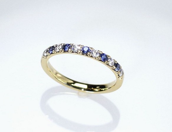 K18YG ダイヤモンド＆ブルーサファイアリング 指輪・リング Atelier ...