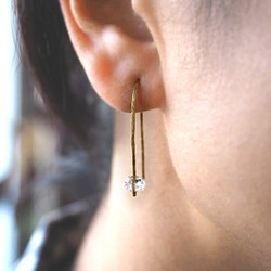 夢想家-黃銅鉤耳環（Herkimer 鑽石） 第1張的照片