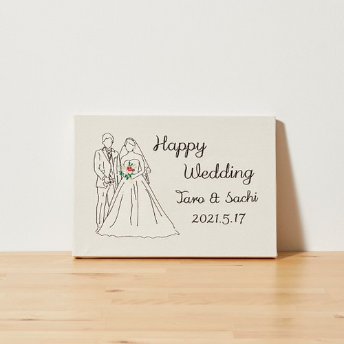 刺繍のウェルカムボード／ファブリックパネル 結婚式／結婚