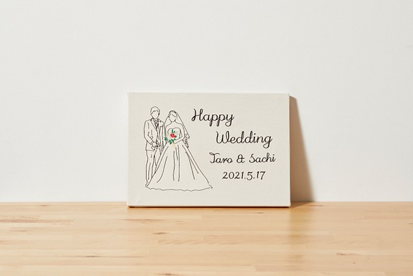 刺繍のウェルカムボード／ファブリックパネル 結婚式／結婚