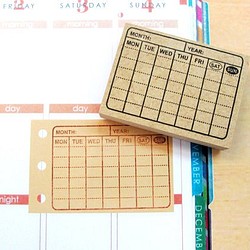 カレンダーはんこ　手帳　スケジュール・時間割の管理に。使い方自由自在♪マンスリースケジュールはんこ♪月曜始まり 1枚目の画像