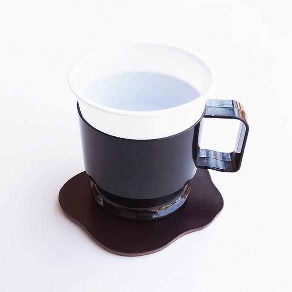 革のコースター　コーヒー 1枚目の画像