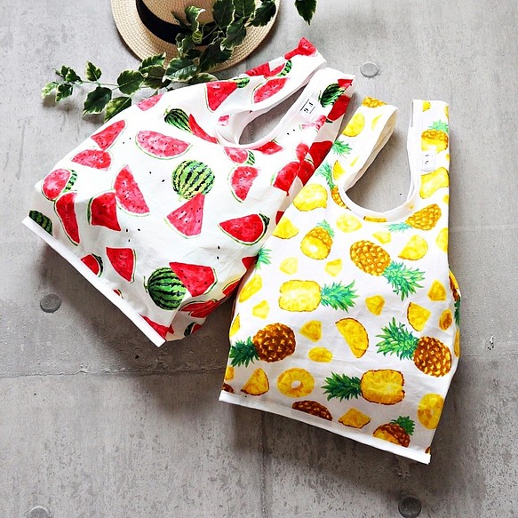 迎接夏天♪西瓜菠蘿購物袋型環保袋 第1張的照片