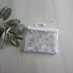 閃閃發光的透明小袋和零錢包（圓點）PVC 第1張的照片