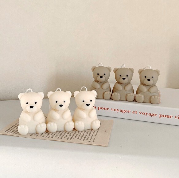 人気No.2 mini bear candle ⌇ミニベアキャンドル 1枚目の画像