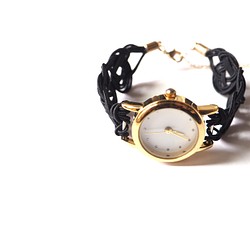 水引のアクセサリー ［黒］ 腕時計 ブレスレットタイプ 1枚目の画像
