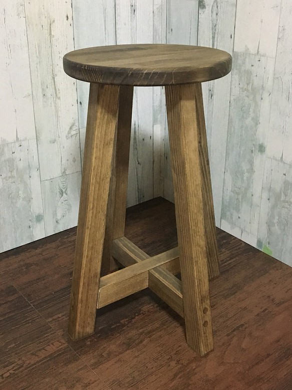 木製スツール アンティーク ヴィンテージ風 ５２cm 椅子（チェアー