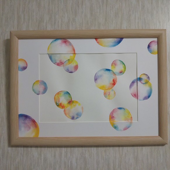 [原圖，帶框] 水彩畫，肥皂泡 第1張的照片