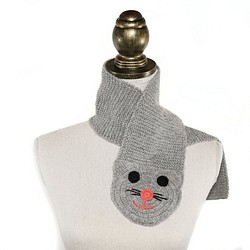 嬰兒羊駝100％貓圍巾“貓圍巾”尺寸：L顏色：淺灰色 第1張的照片