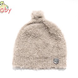 “羊駝毛針織帽”尺碼：寶寶F顏色：米色 第1張的照片