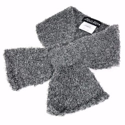 羊駝毛束帶圍巾“絲帶圍巾毛圈”尺寸：L顏色：灰色 第1張的照片