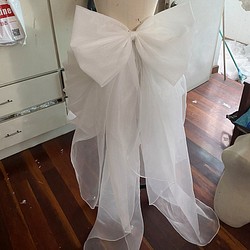 大人気上昇！ウエディングドレスオーバースカート  フリル　大きなバックリボン　お色直し　結婚式 1枚目の画像