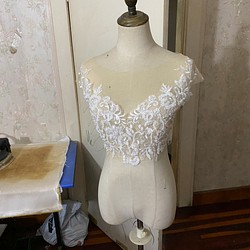 婚紗上衣只有波麗 3D 蕾絲刺繡新娘/婚紗 第1張的照片