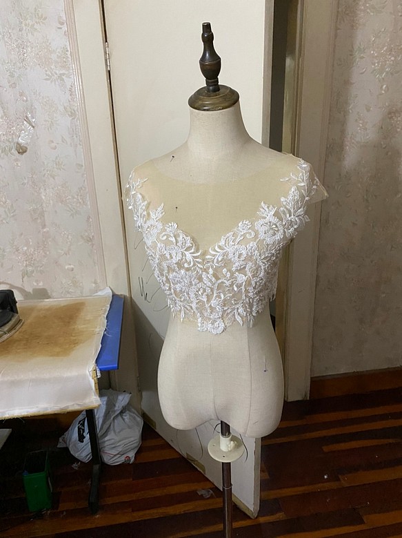 ウエディングドレス トップスのみ ボレロ 3D立体レース刺繍 花嫁