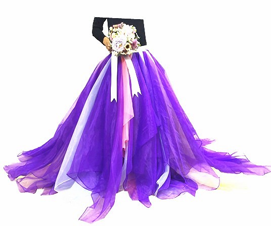 一套衣服有幾種顏色！婚紗和彩色連衣裙的罩裙 Glitter Shiny Organdy 可免費訂購 第1張的照片