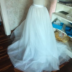 裹身裙罩裙 6 層薄紗裙 新娘換色婚紗 第1張的照片