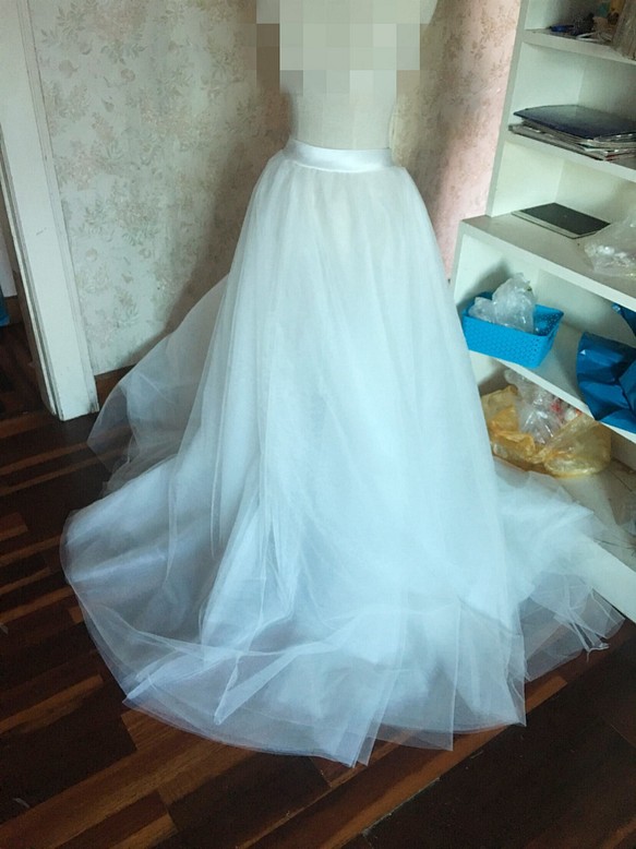 裹身裙罩裙 6 層薄紗裙 新娘換色婚紗 第1張的照片
