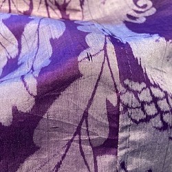【着物リメイク】タック＆ギャザースカート/紫地に孔雀・ハート 6枚目の画像