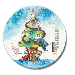 聖誕快樂-圓形陶瓷吸水杯墊 第1張的照片