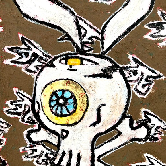 217 ☆SALE Unaltd ( cyclops skull with rabbit ears on 死