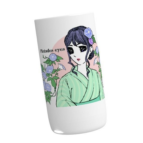 小ぶりな夏グラス イラスト入り レトロ ガール 朝顔 和風 グラス カップ 酒器 ぼよみ Boyomi 通販 Creema クリーマ ハンドメイド 手作り クラフト作品の販売サイト